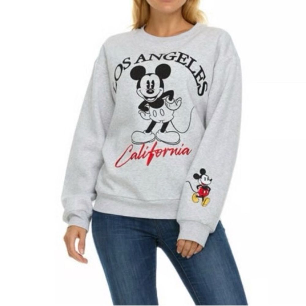 Disney Mickey Mouse Los Angeles California Embroidered Women’s Sweatshirt NWT M